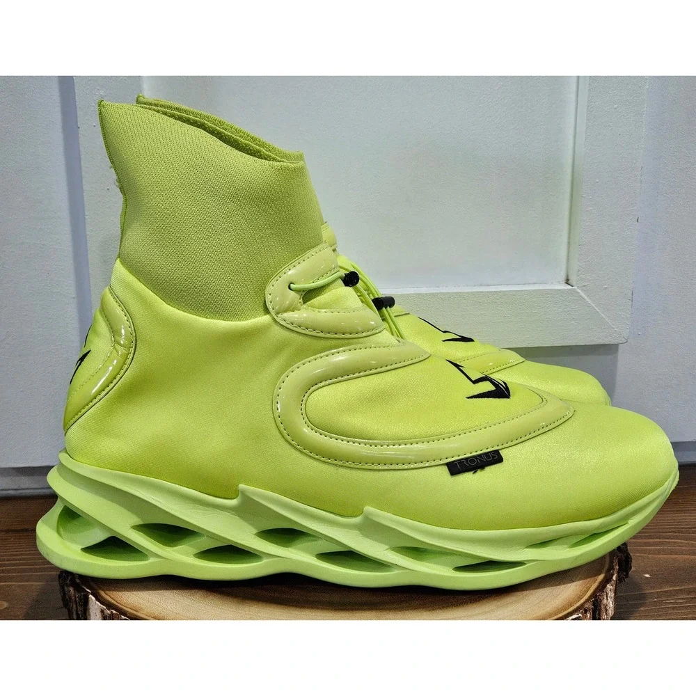 RARE Retired Collectible Tronus Mens 11.5 High Top Sneakers Neon Lime